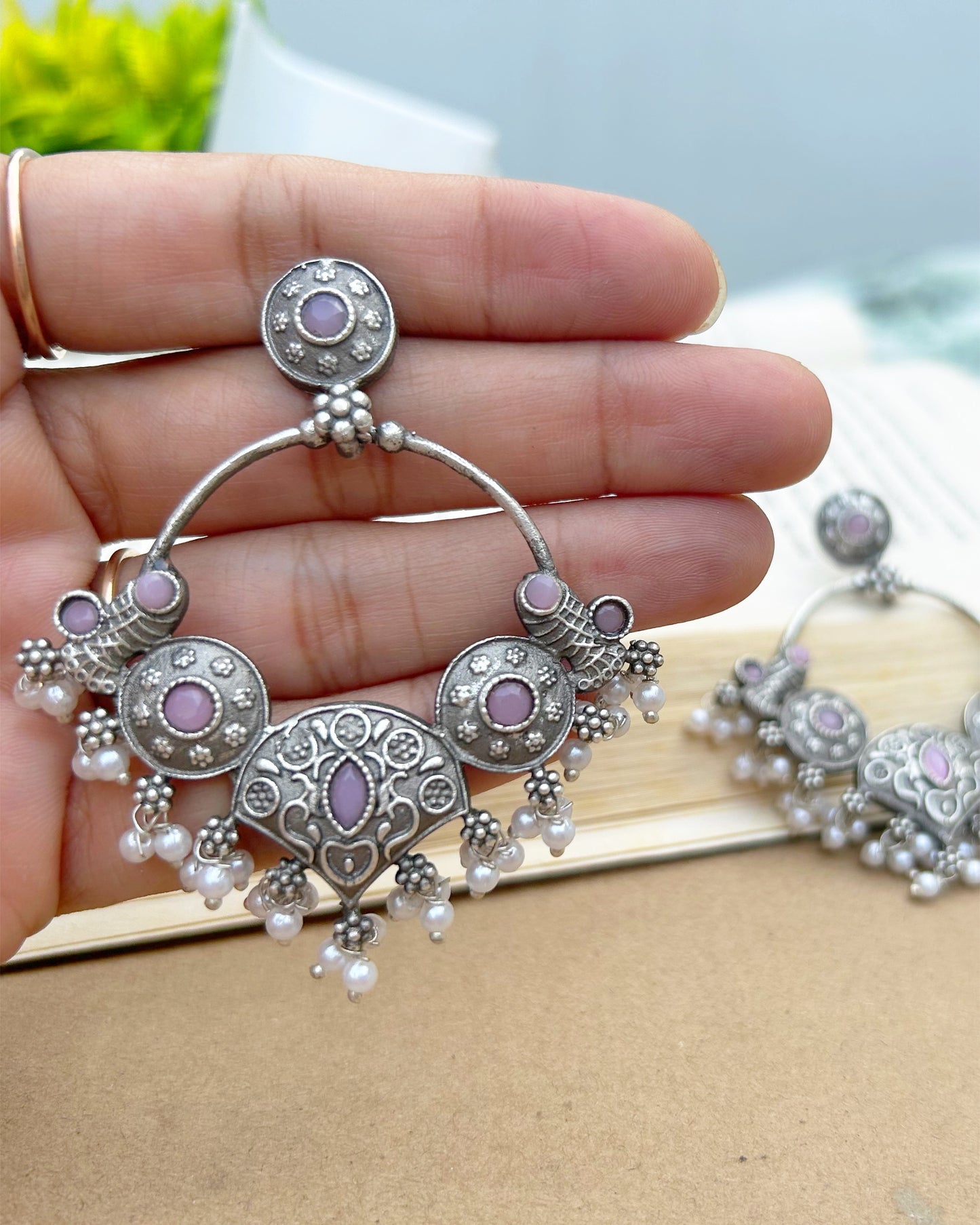 Baby Pink Brinda Chandbali