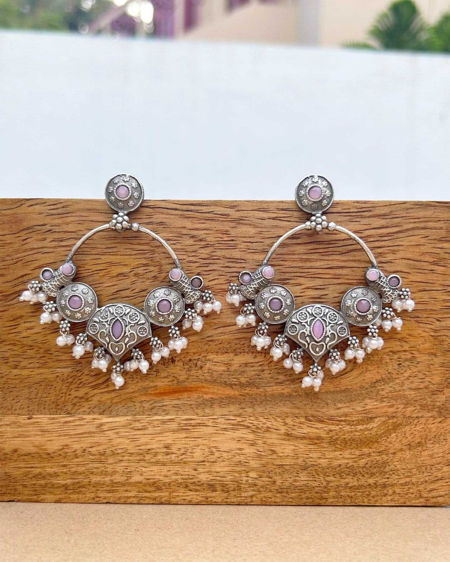 Baby Pink Brinda Chandbali