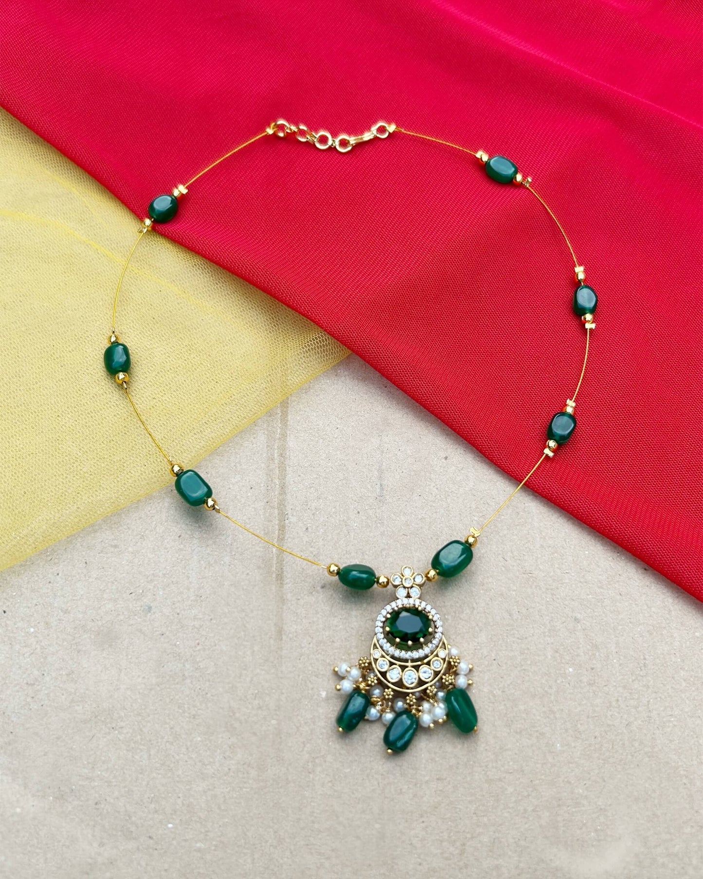 green pendant necklace