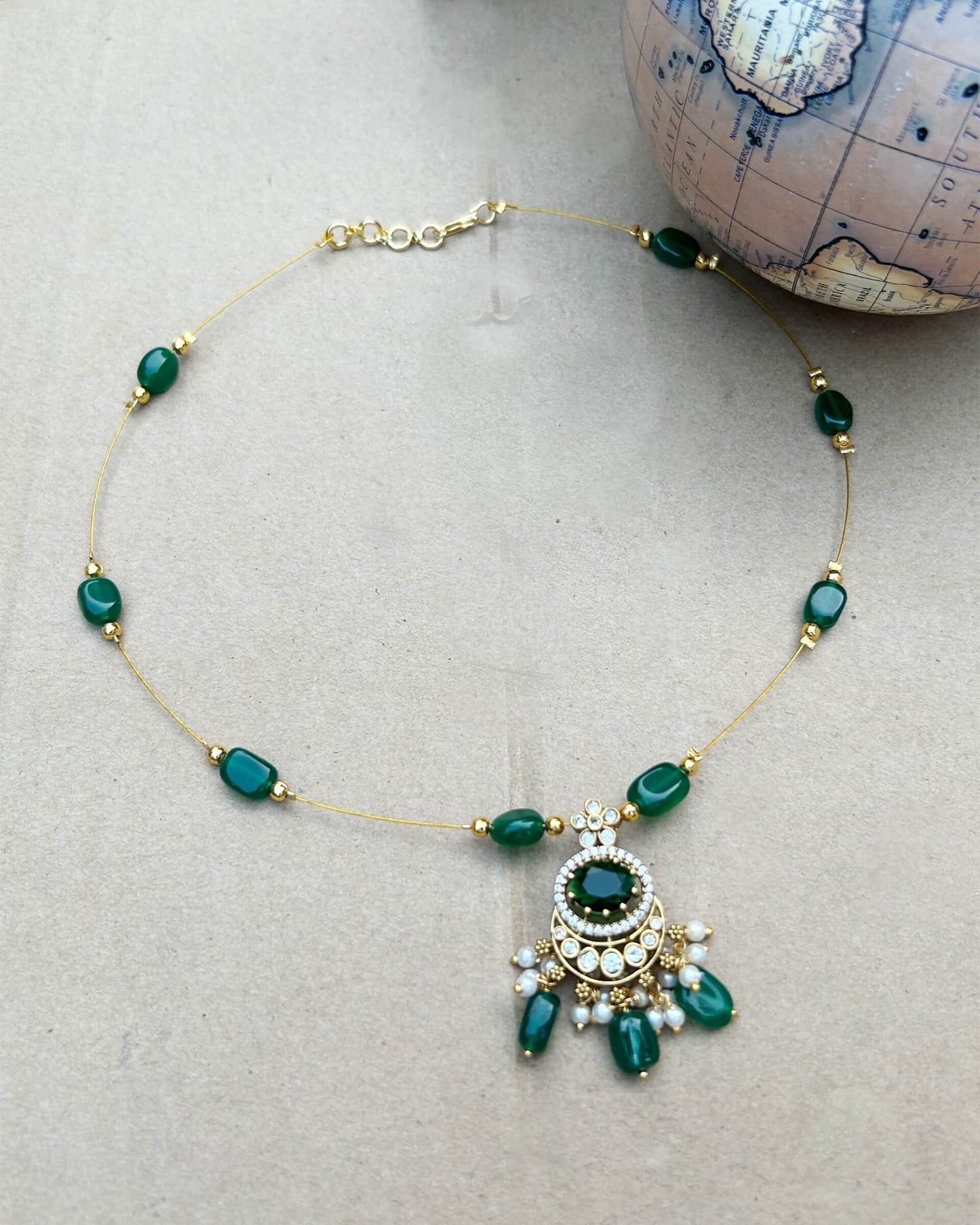green pendant necklace