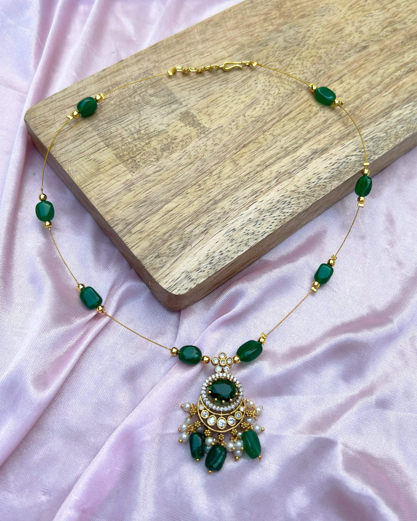 green pendant necklace