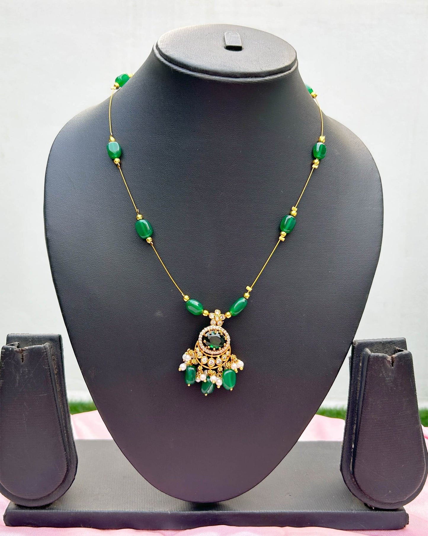 green pendant necklace