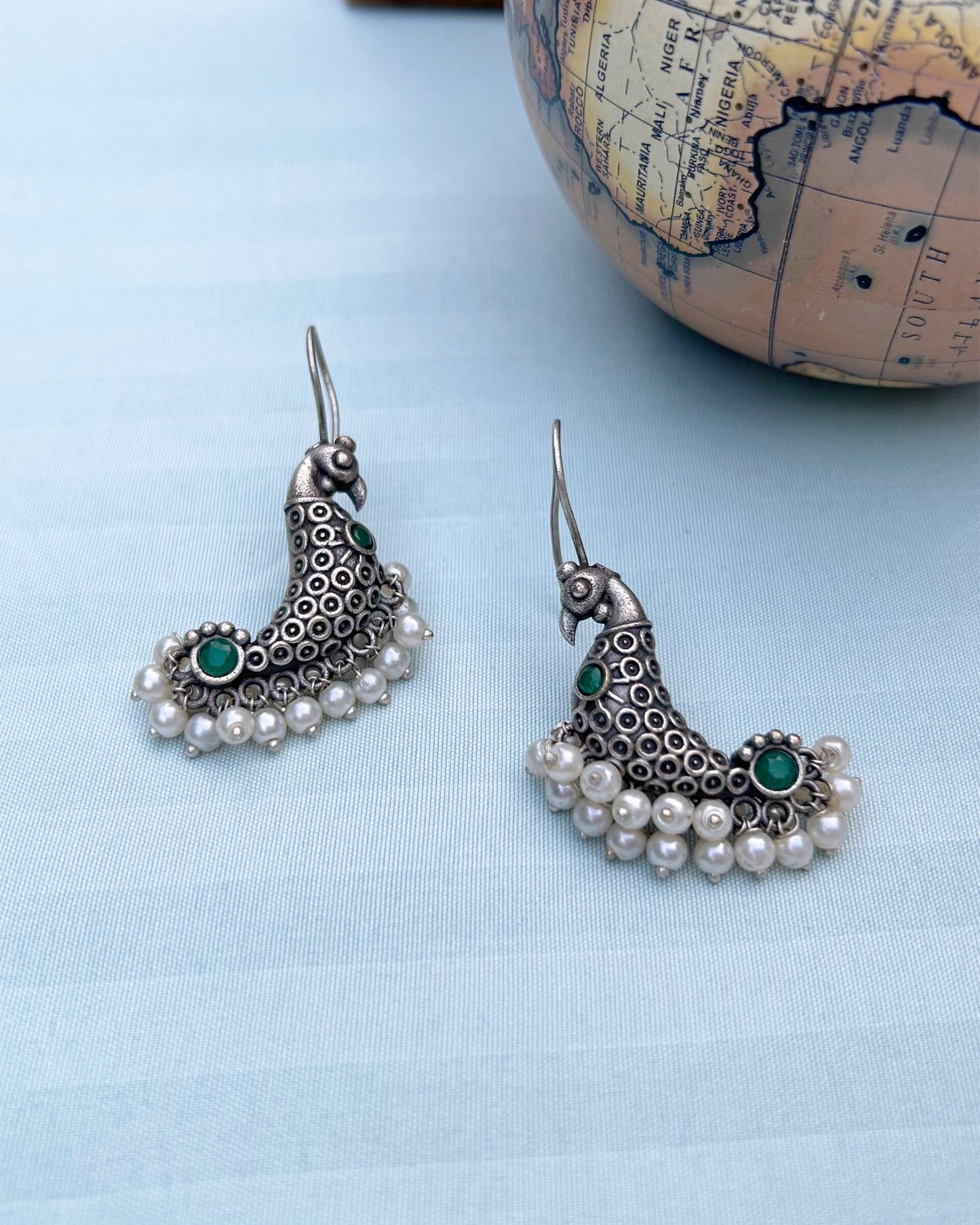 Green Peacock Antique Polish Dangler