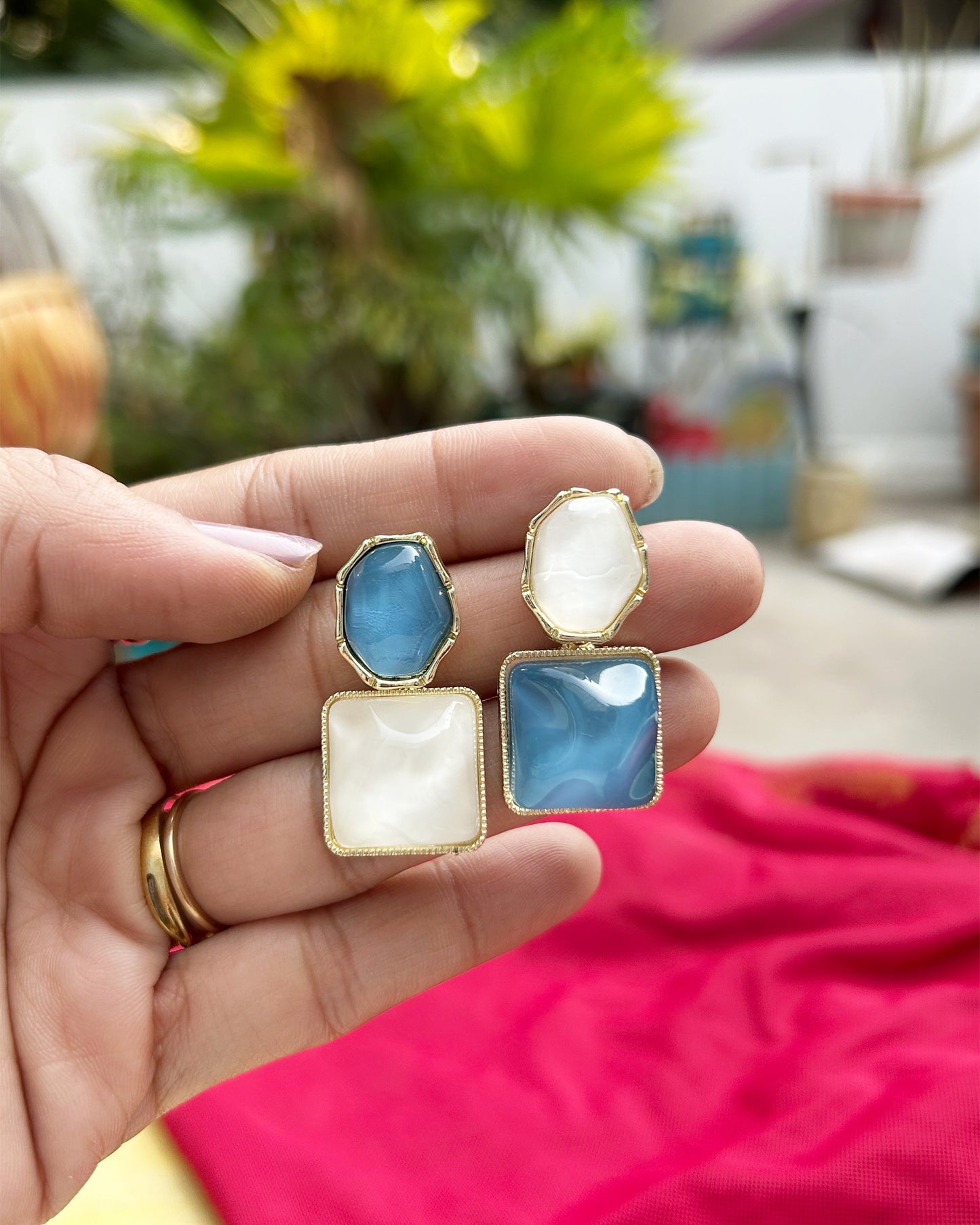 women's blue earrings