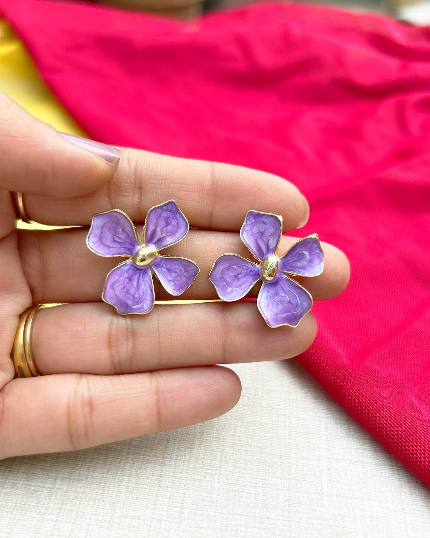lavender color earrings