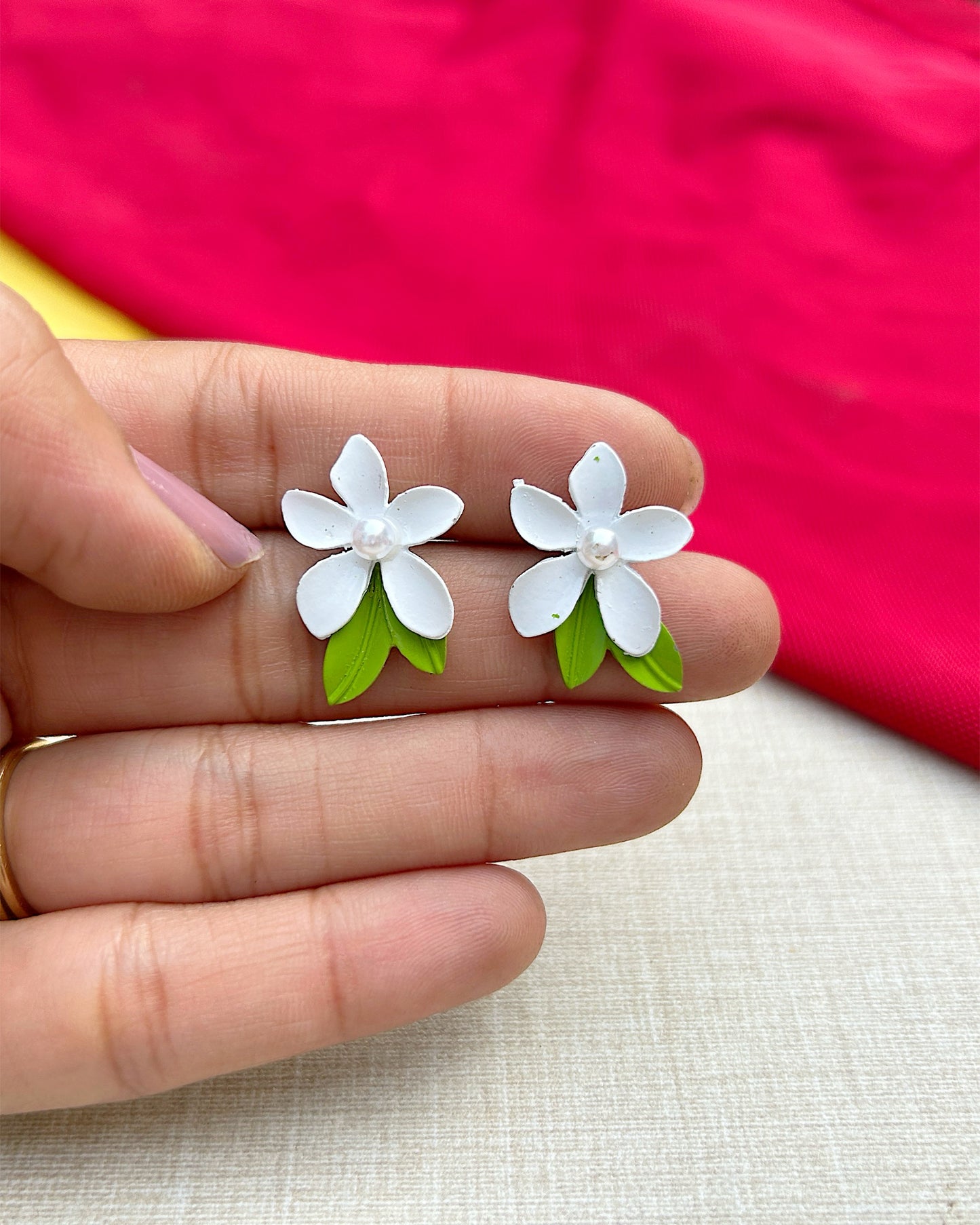 white earrings for women