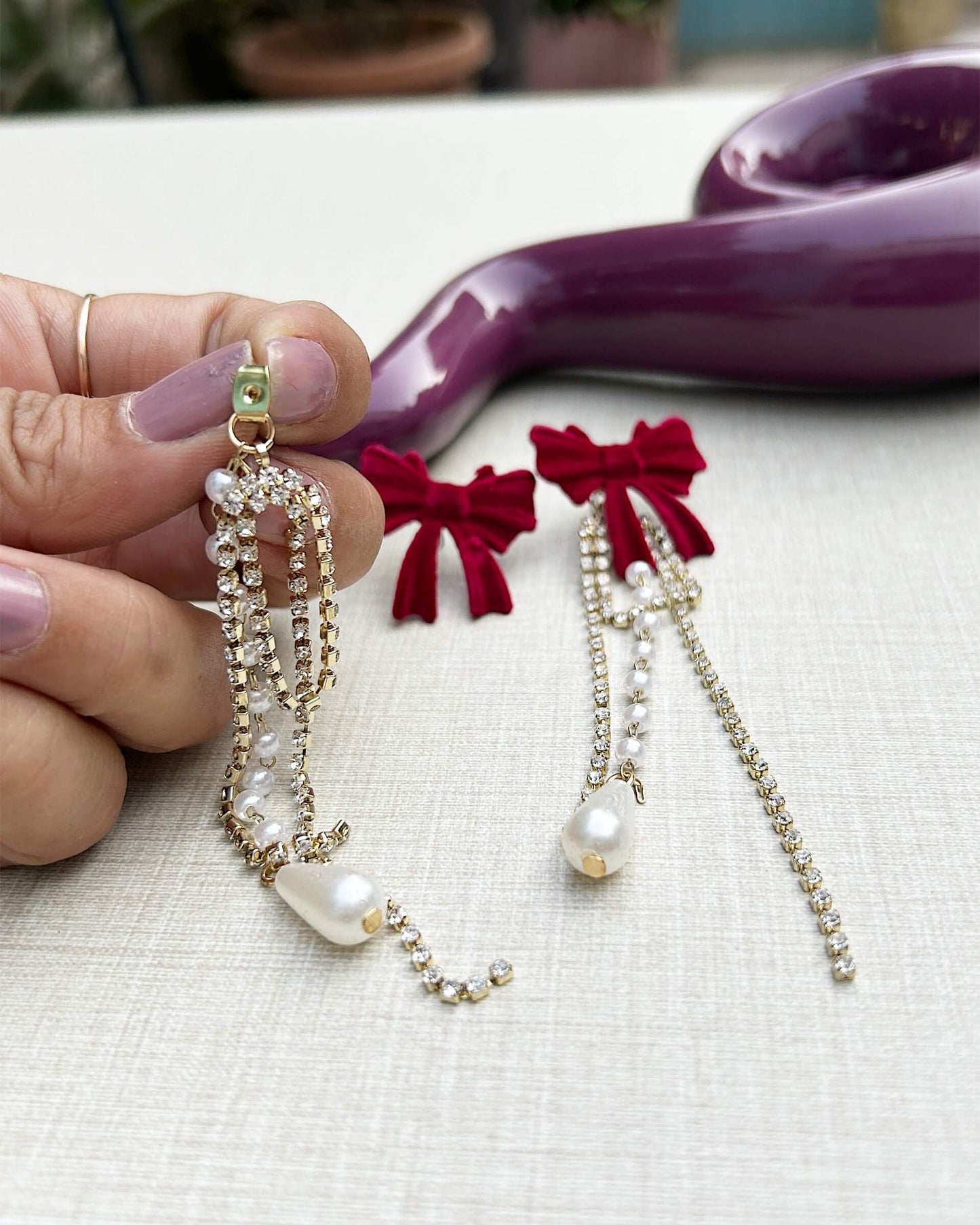 long chain earrings