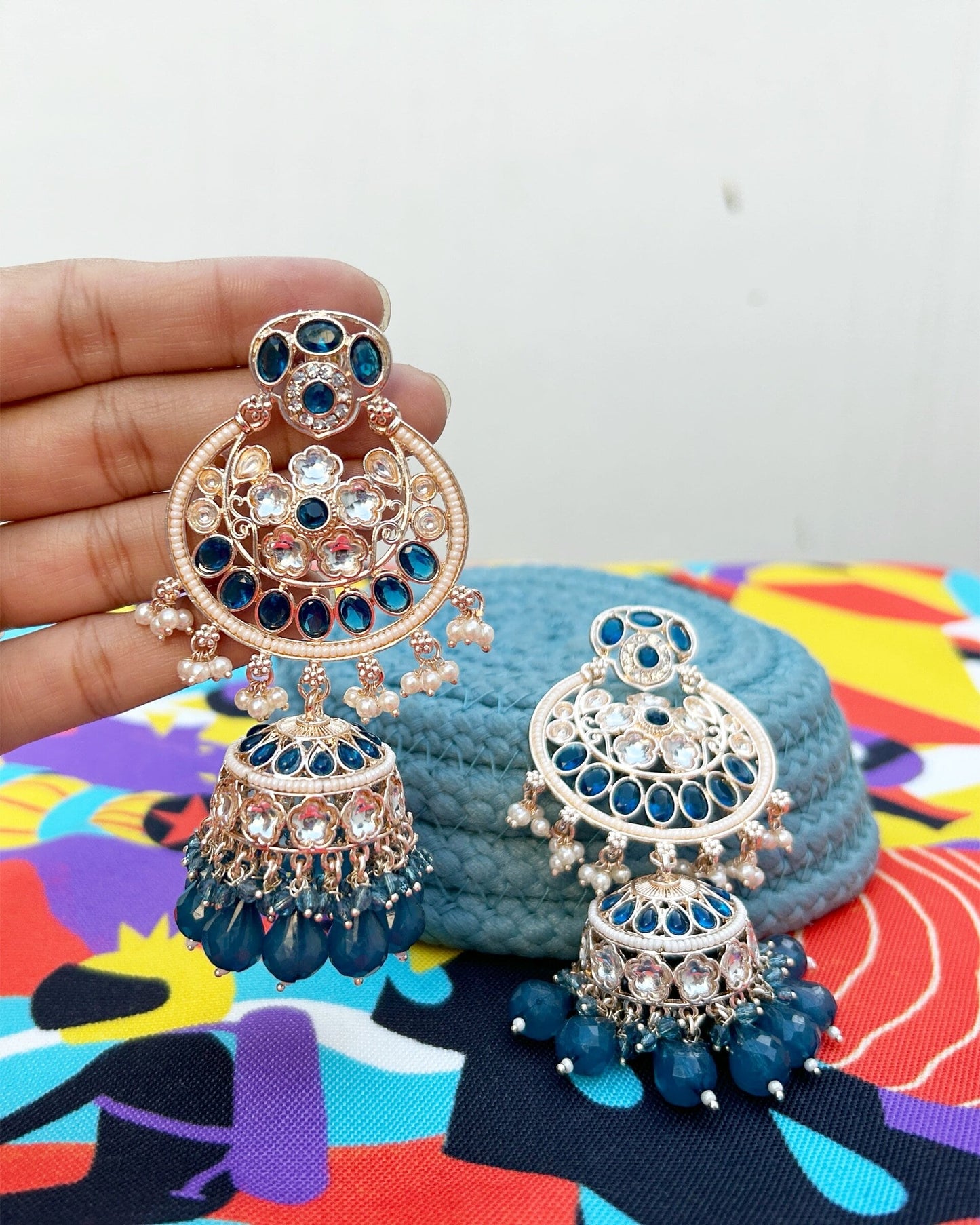 kundan jhumkas