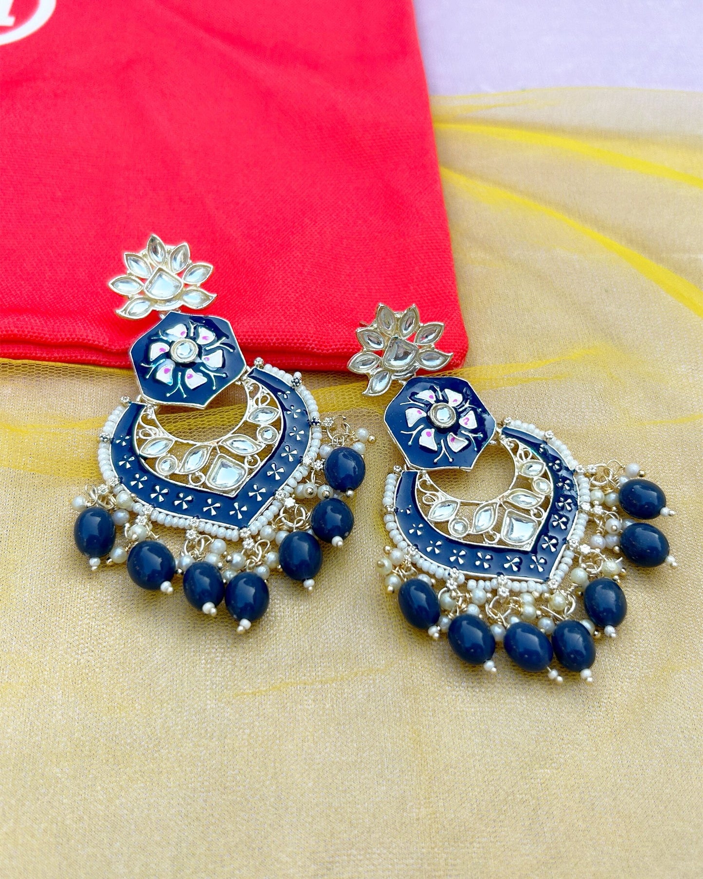 meenakari kundan earrings