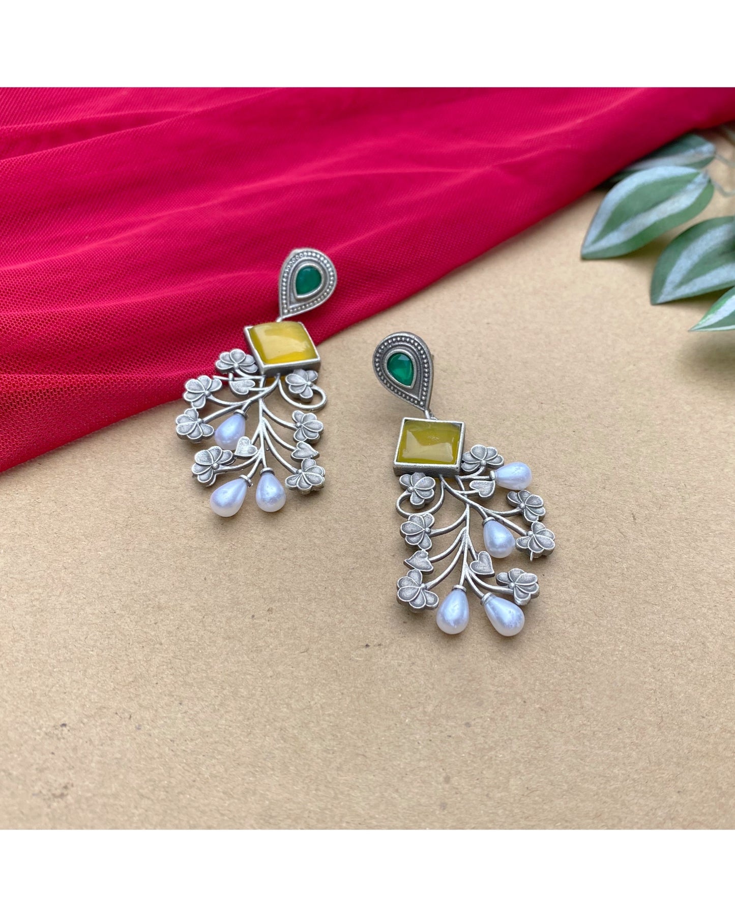 Rusty Yellow Amara Floral Earring