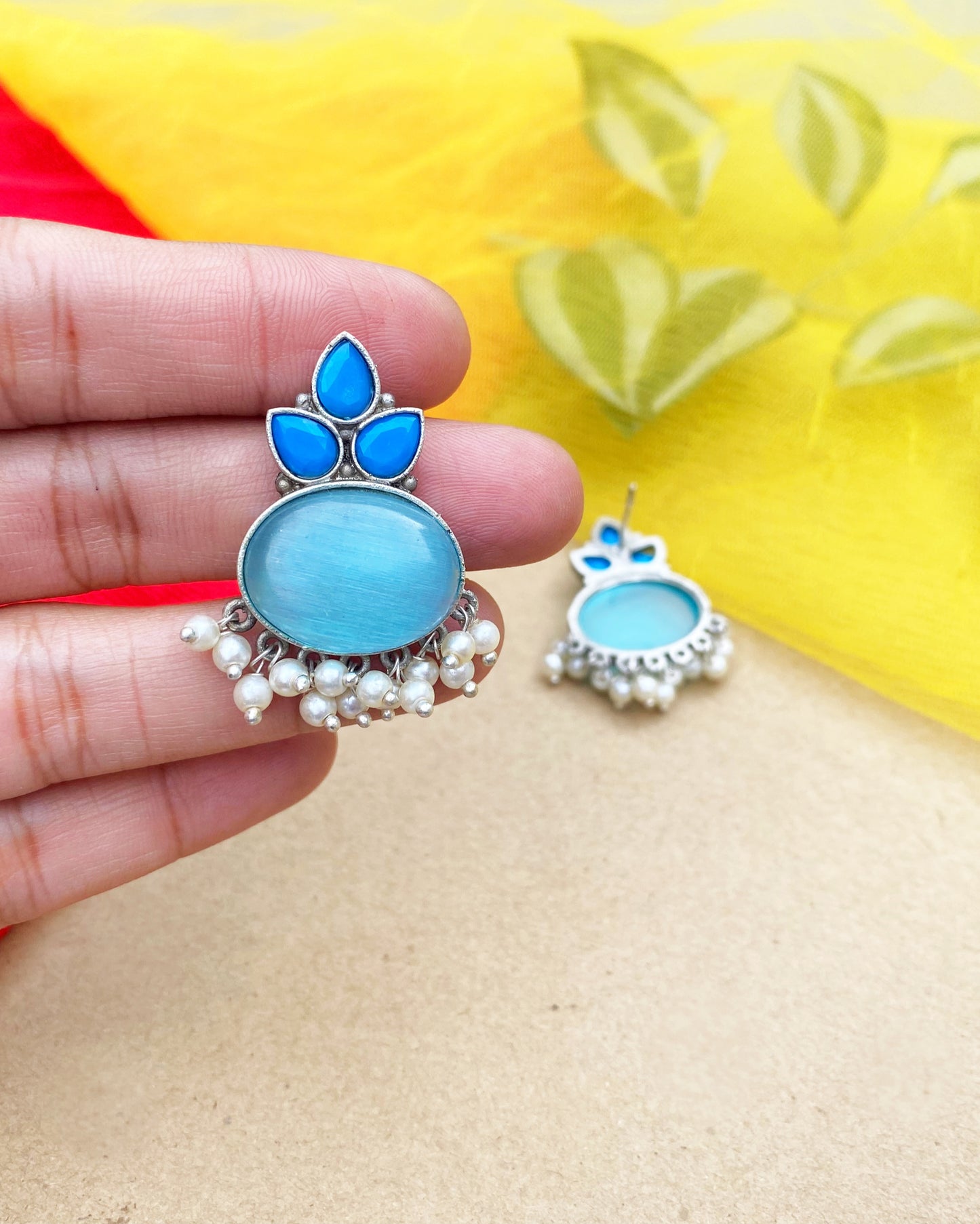 Mint Blue Alexandra Studs Earring