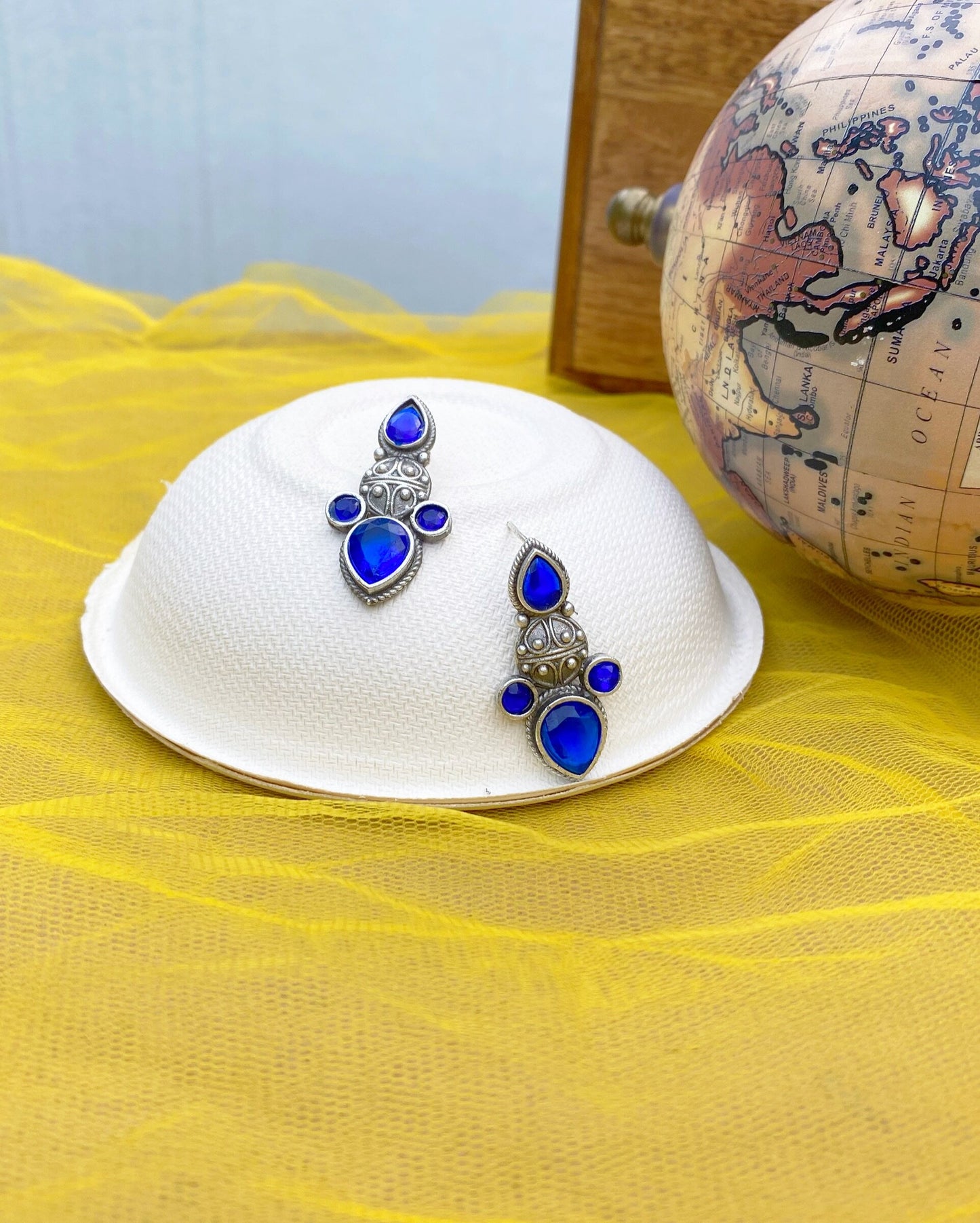 Blue Sleek Annabelle Studs
