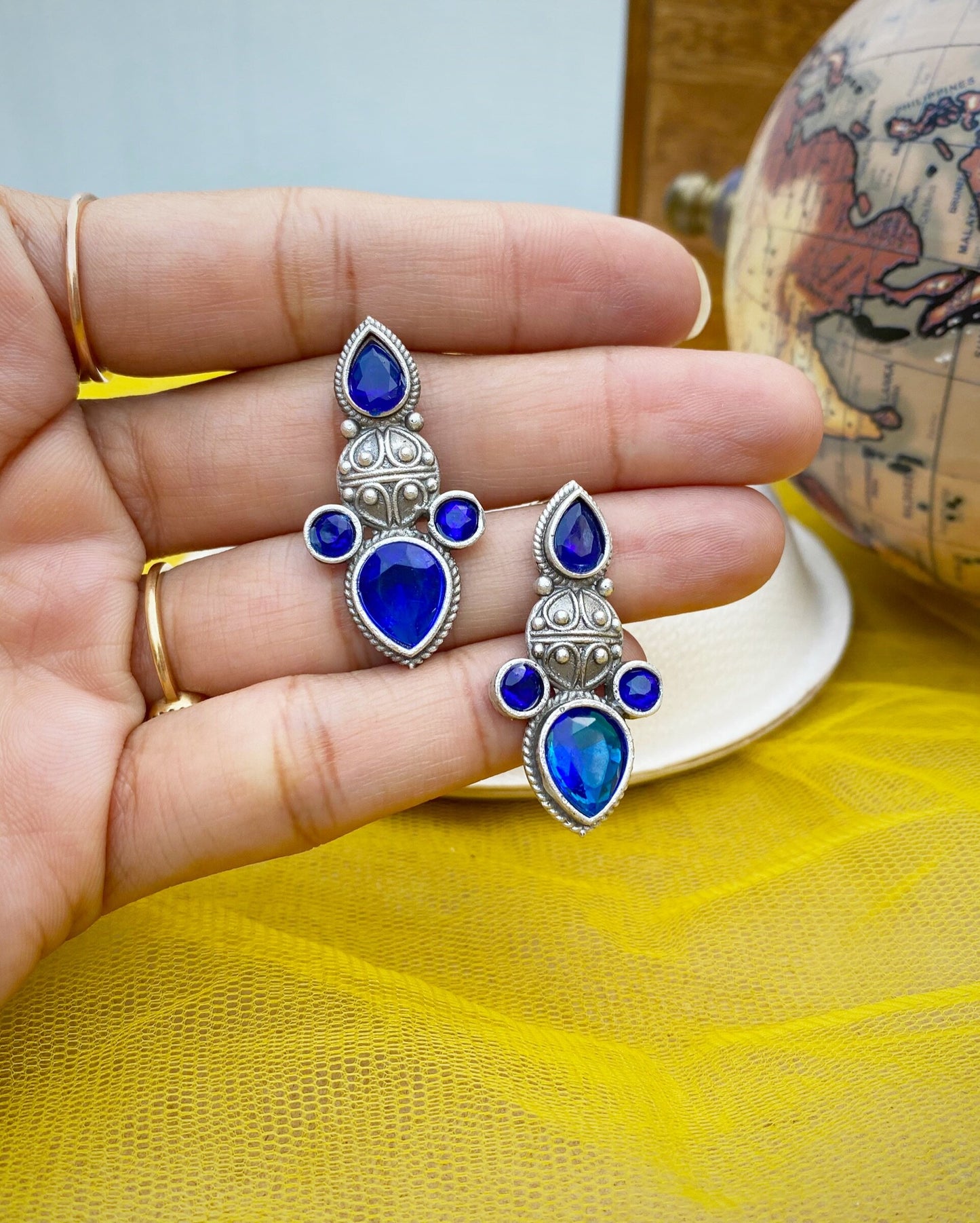 Blue Sleek Annabelle Studs