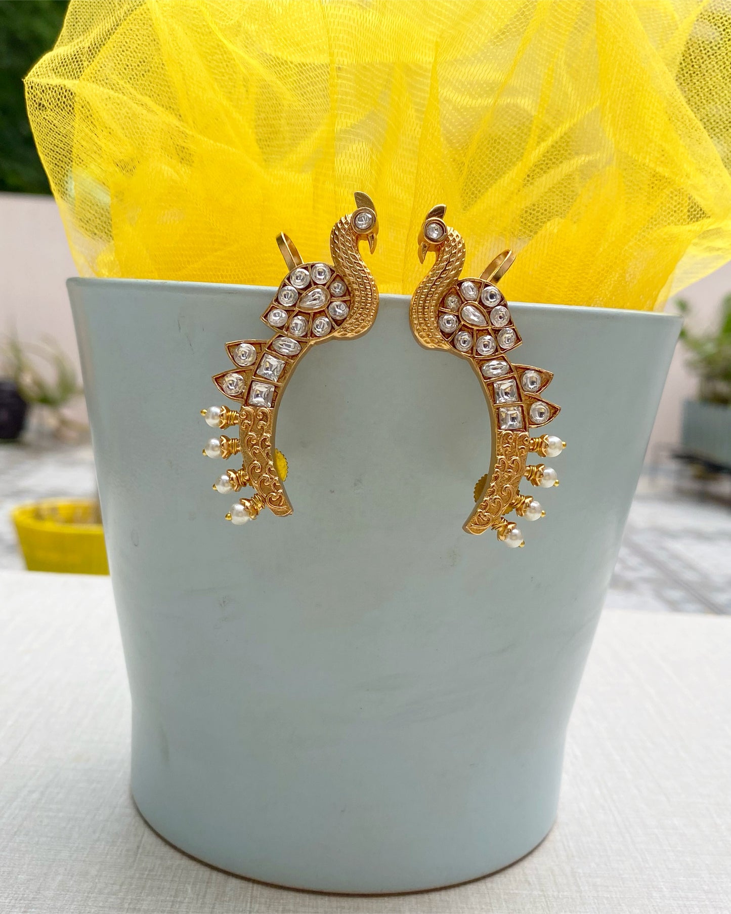 Matt Gold Peacock Ear Cuffs
