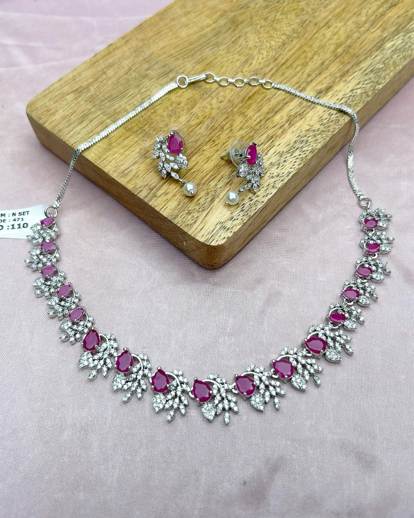 Ruby Eesha Zirconia Necklace Set
