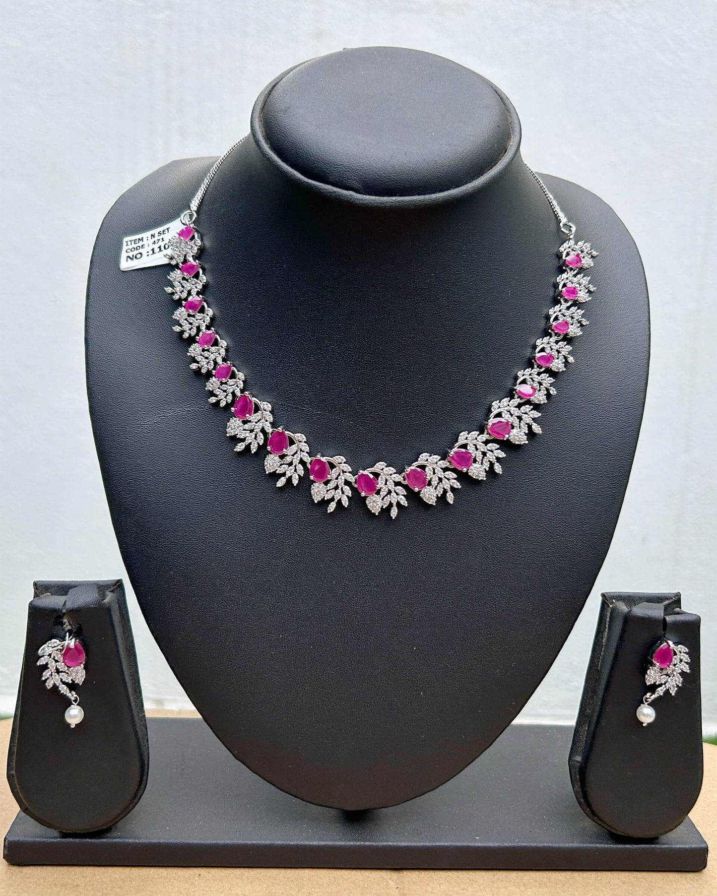 Ruby Eesha Zirconia Necklace Set