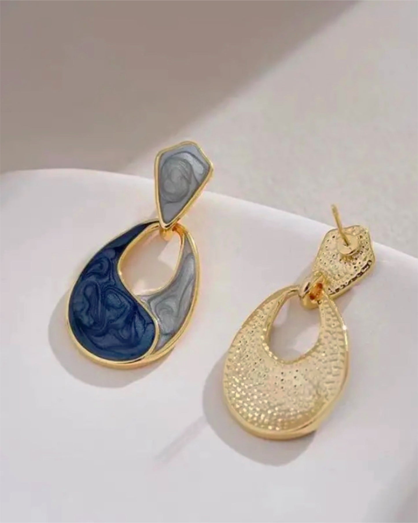 Enamel Dual Shade Earring