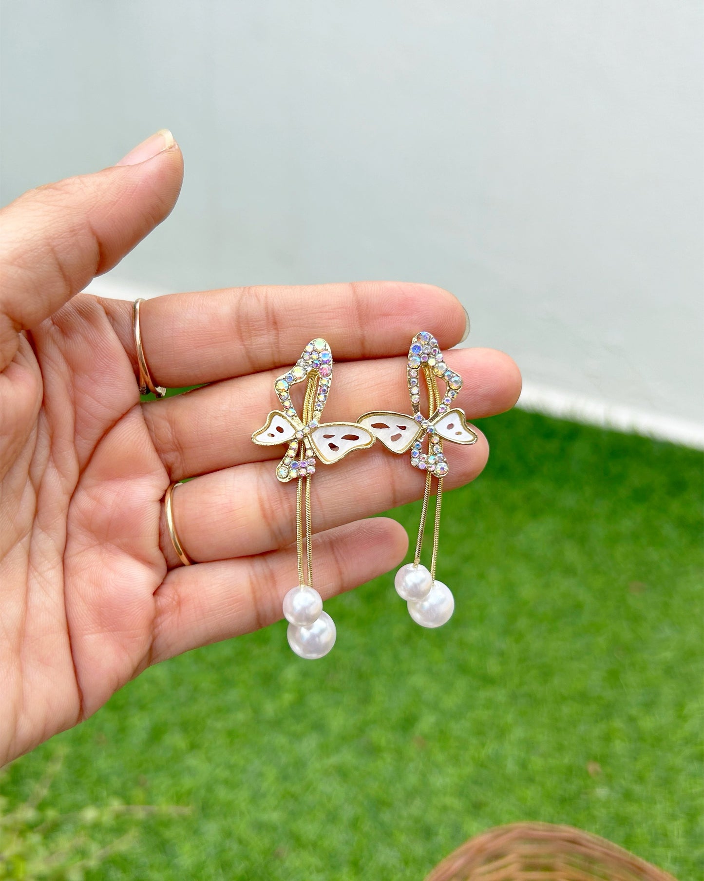 earrings with pearl drop