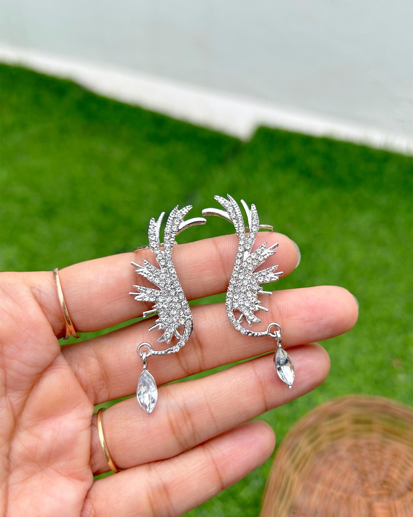 earrings with rhinestones