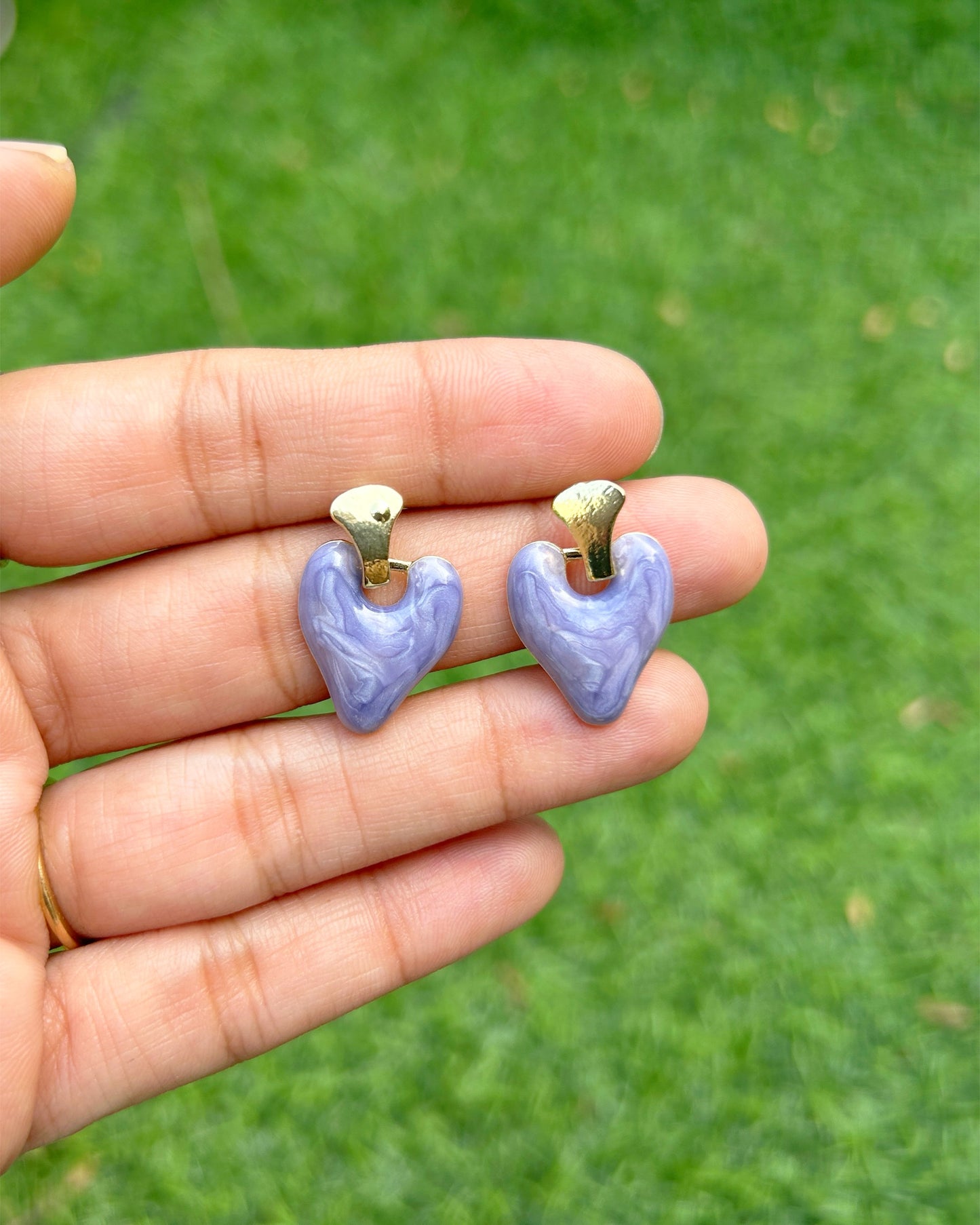 Blue Drop Glaze Love Stud
