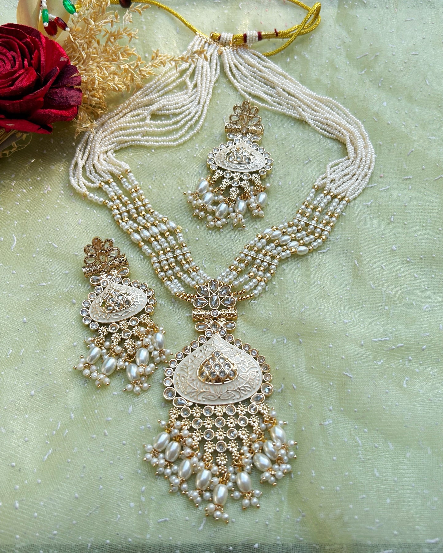 Imperial Pearl Rani Haar Necklace Set