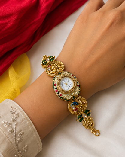 Traditional Peacock Charm Watch