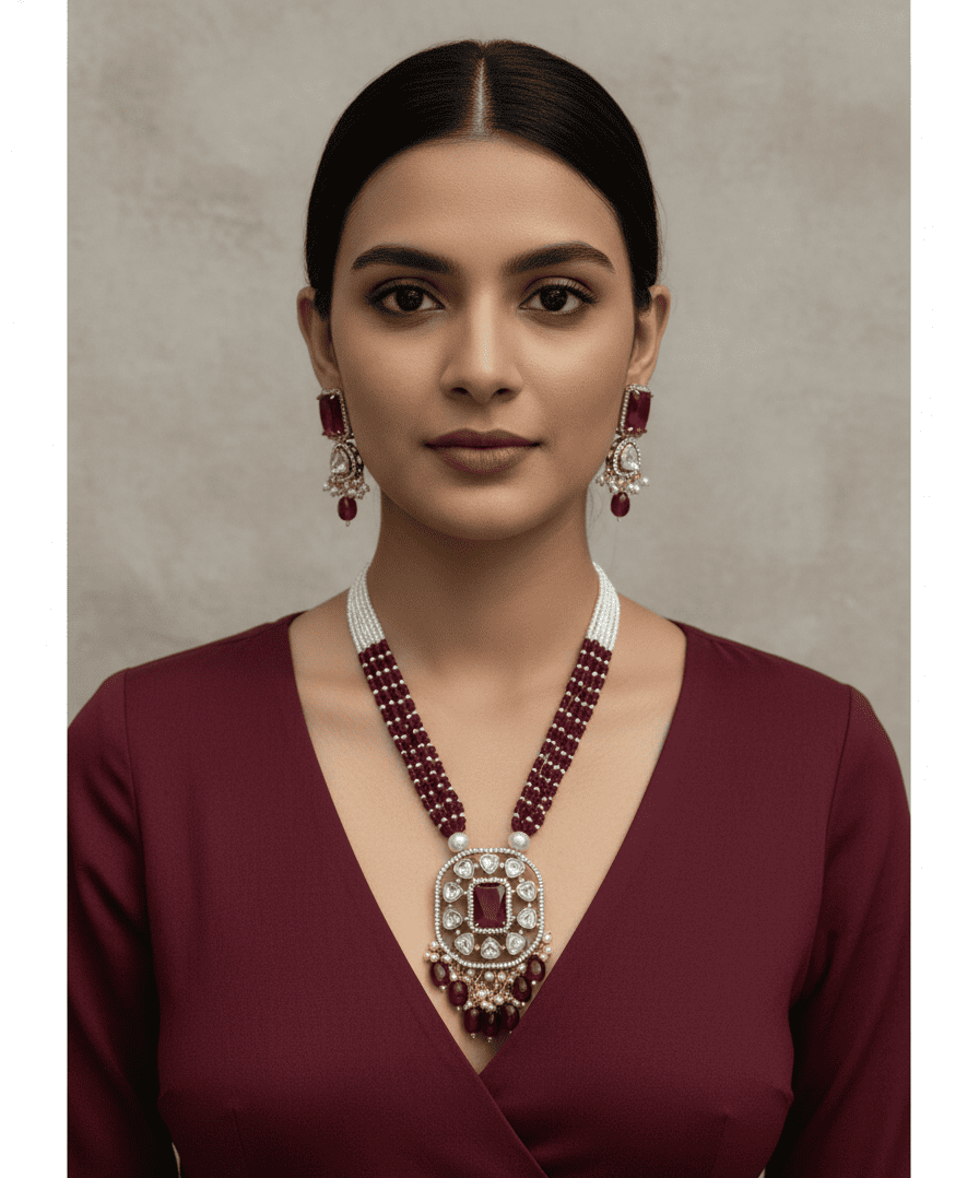 pearl necklace earring set