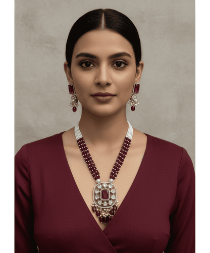 pearl necklace earring set