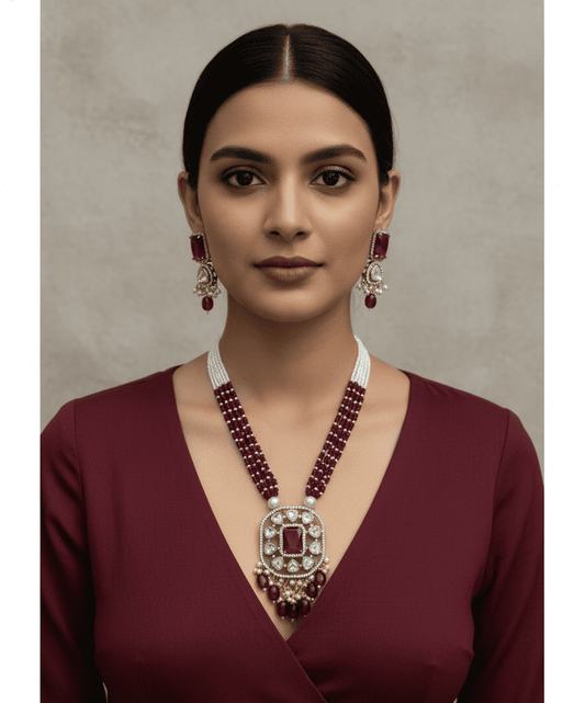 pearl necklace earring set