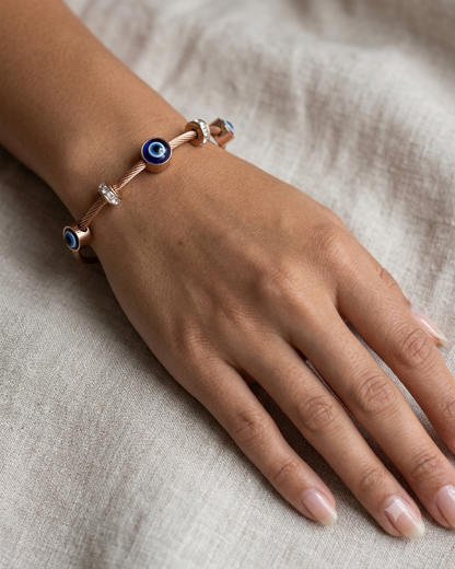 Evil Eye Twisted Cable Bracelet