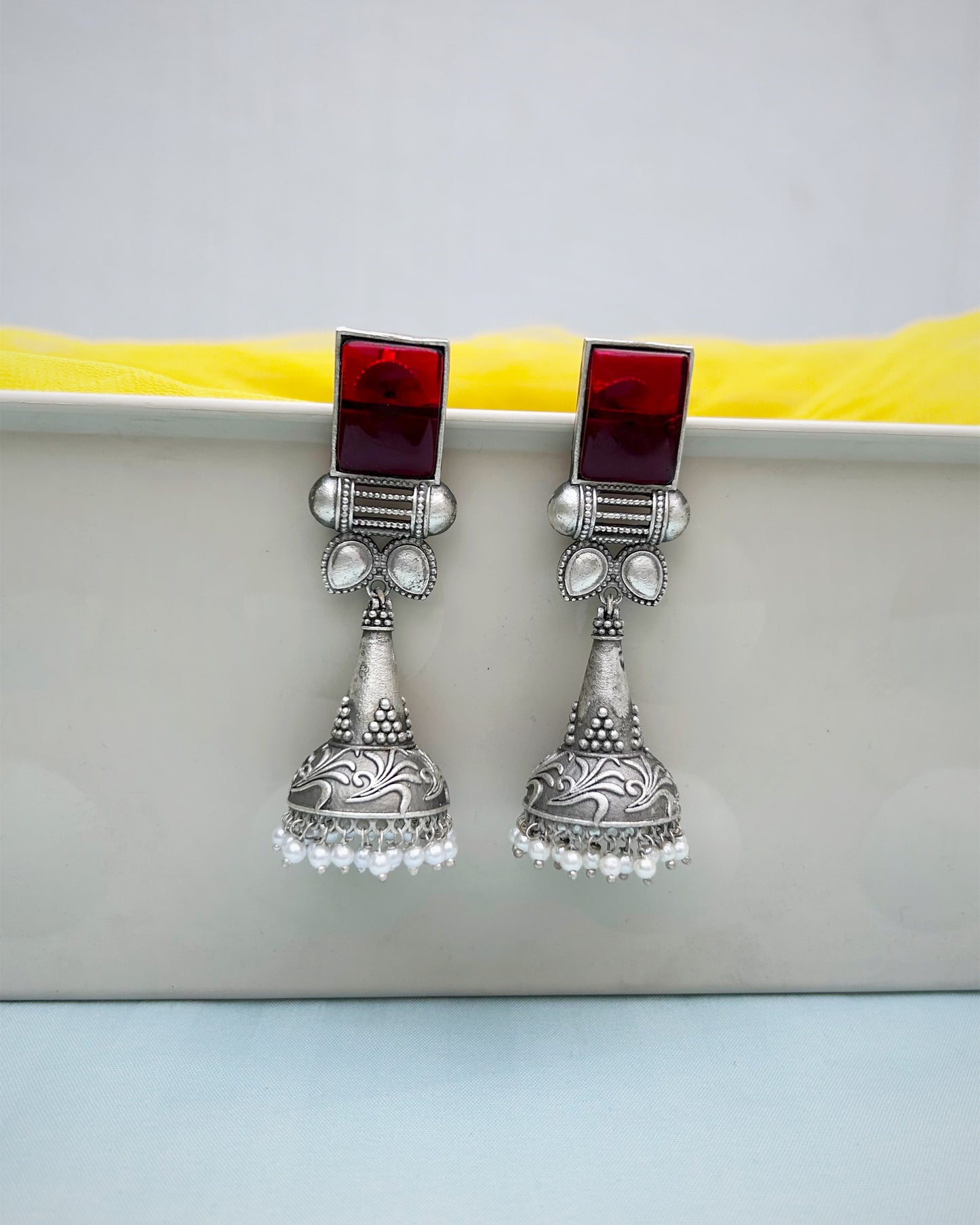 Maroon Charru Jhumka