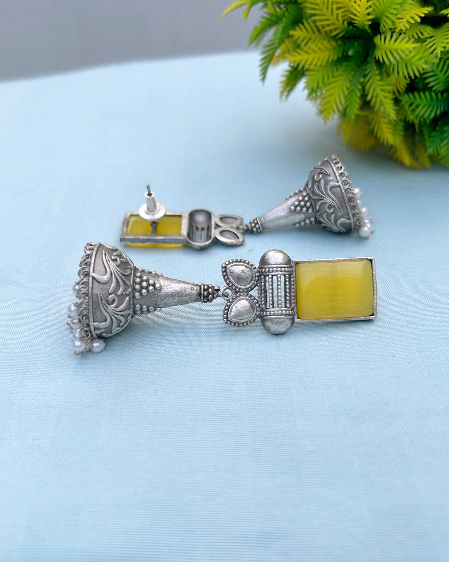Yellow Charru Jhumka