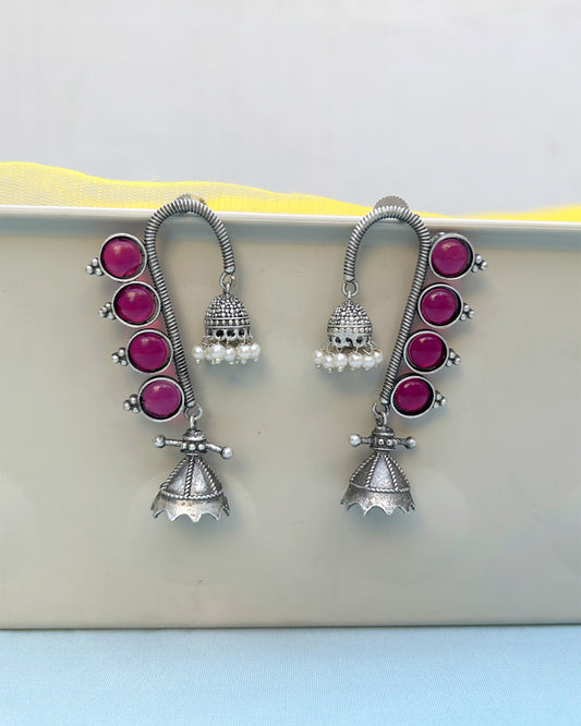 Pink Aranyas Dual Jhumki