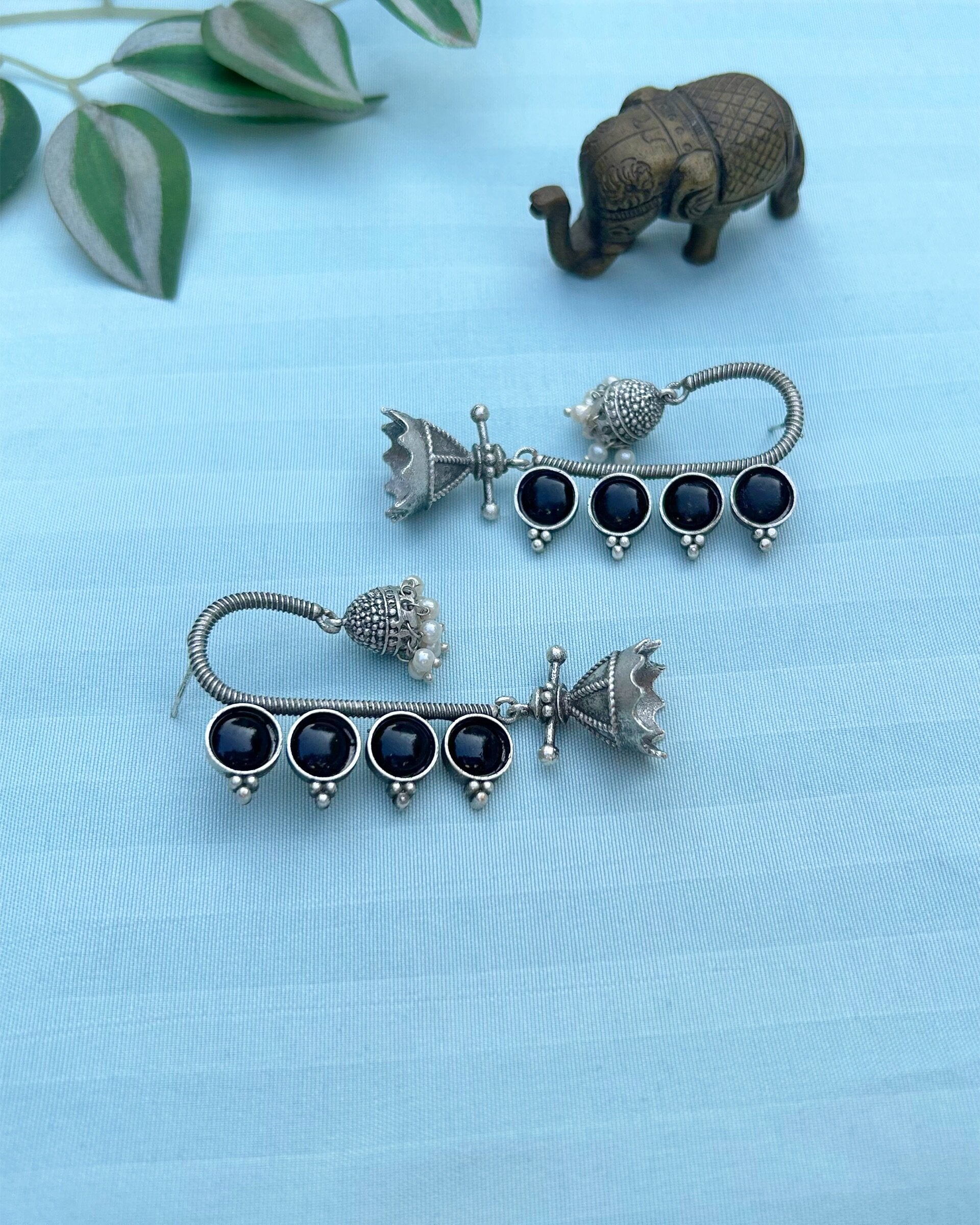 Black Jhumka Earrings