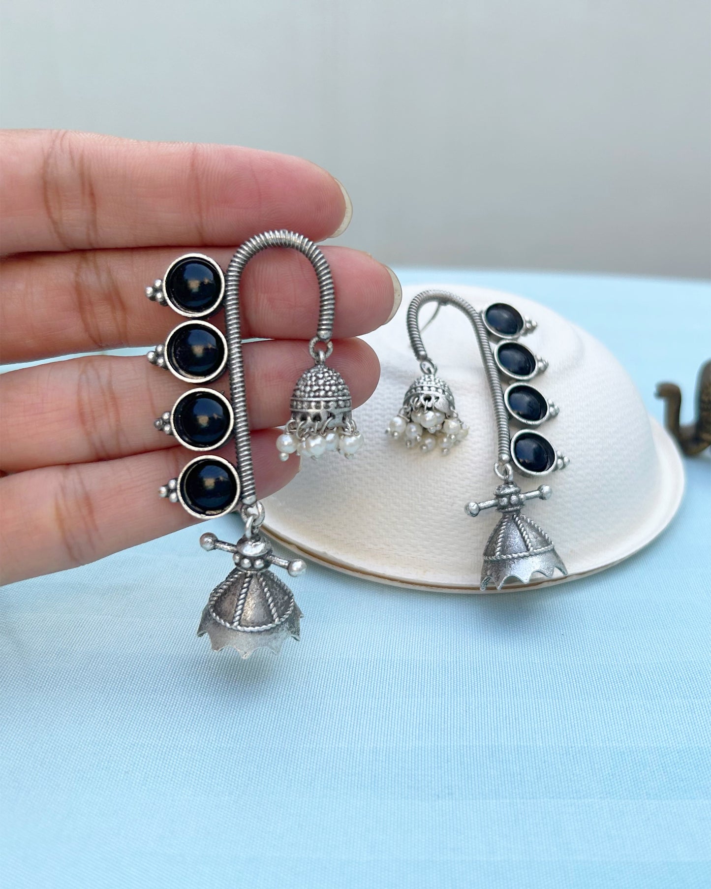 Black Jhumka Earrings