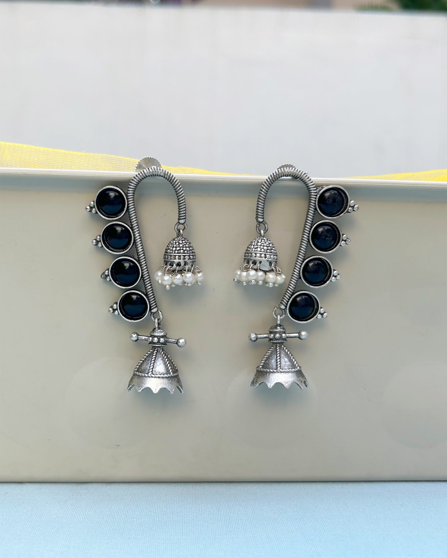 Black Jhumka Earrings