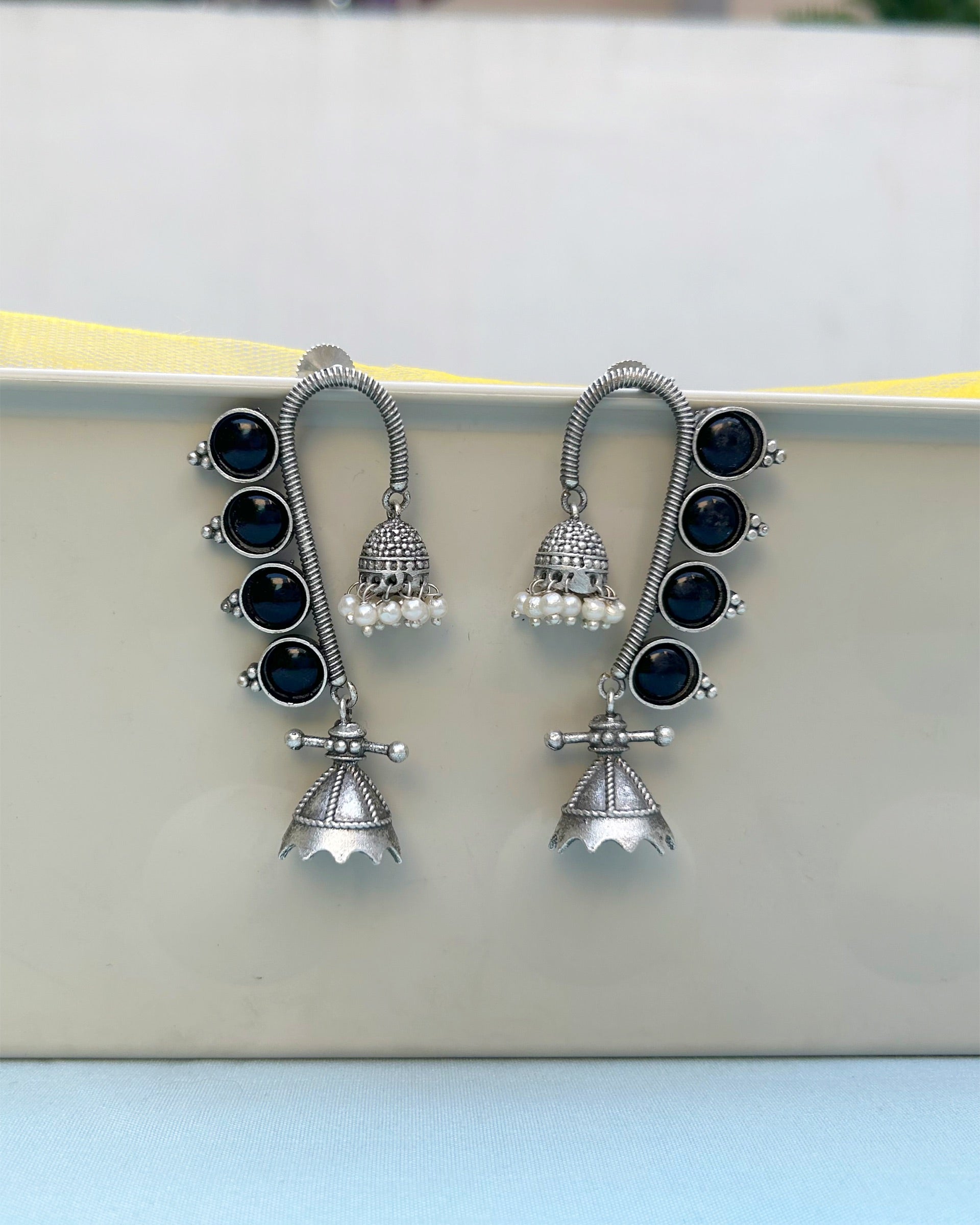 Black Jhumka Earrings