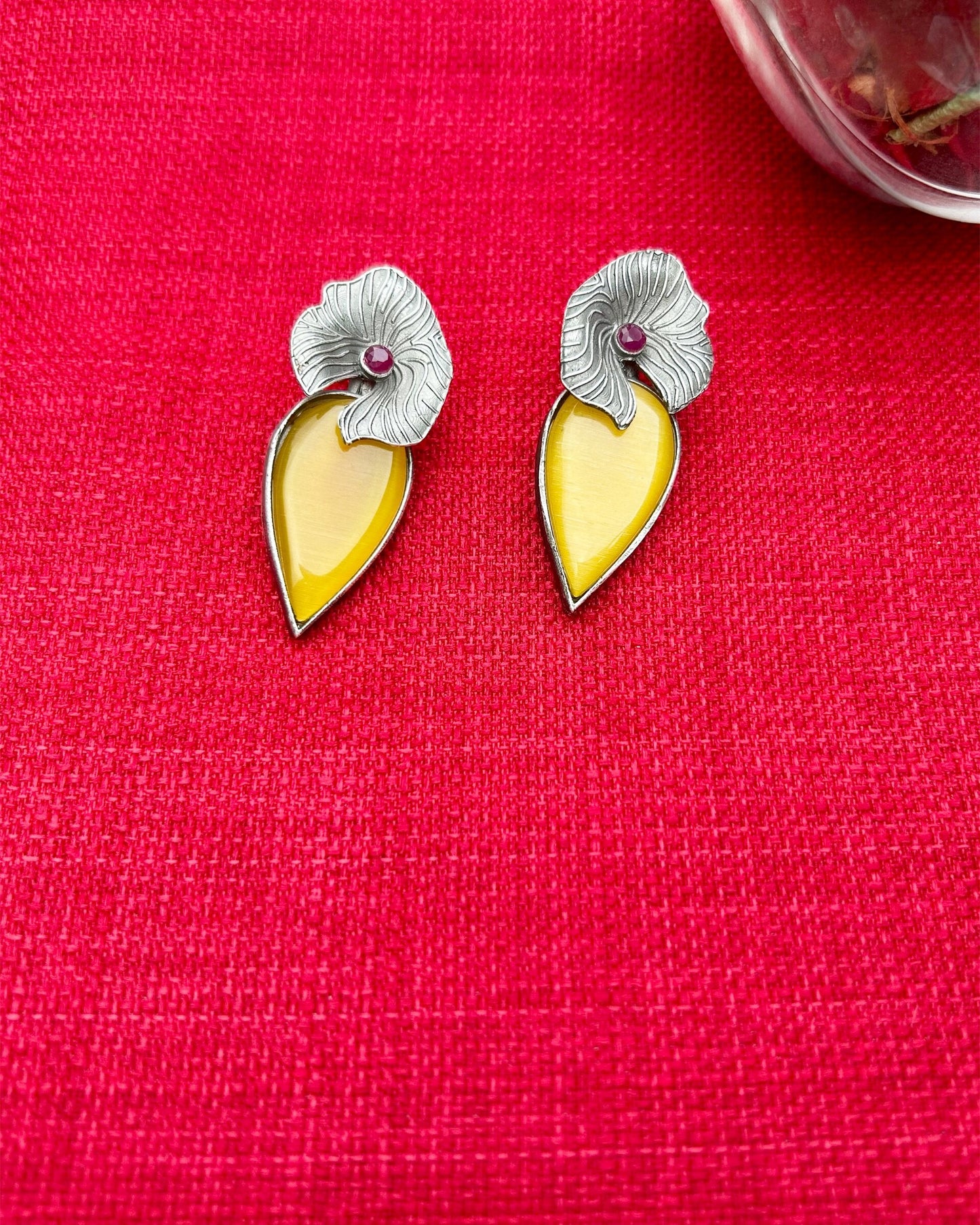 Amithi Yellow Studs Earring