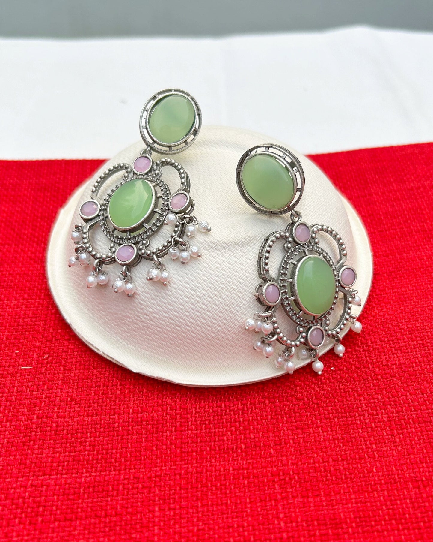 Mint Green & Pink Aria Earring