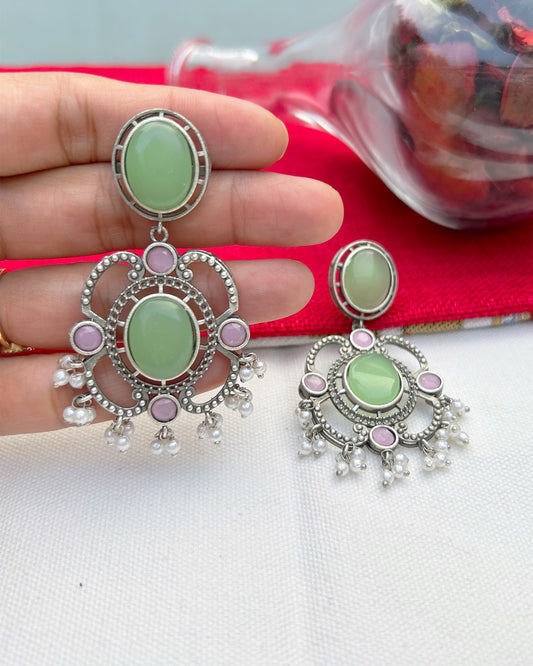 Mint Green & Pink Aria Earring