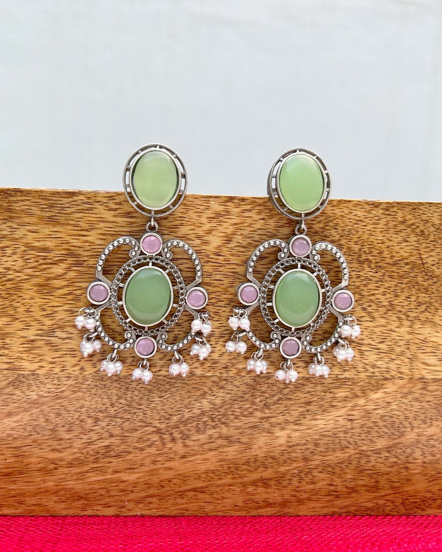 Mint Green & Pink Aria Earring