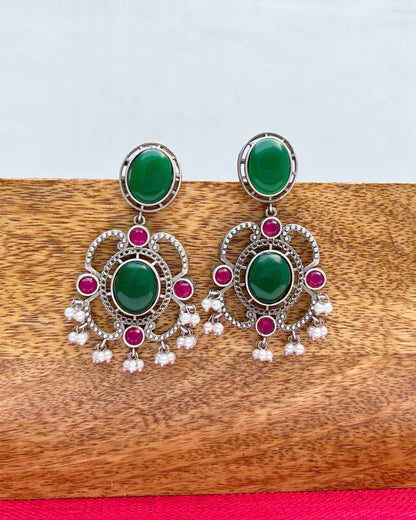 Green & Pink Aria Earring