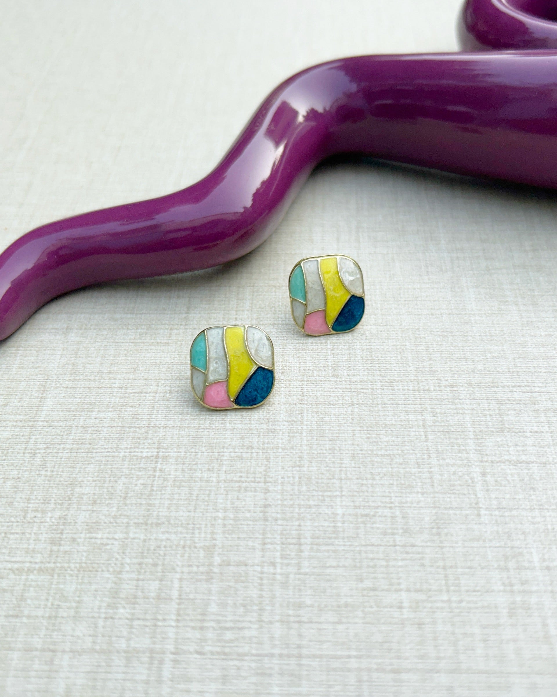 Ear Stud Earrings I Velvet Box