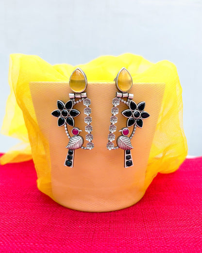 Dimitri Black & Yellow Parrot Earring