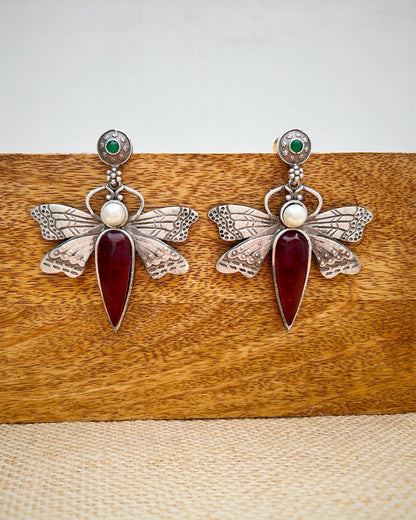 Bhavya Red Butterfly Earring