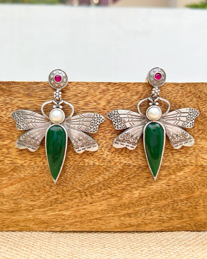 Bhavya Green Butterfly Earring