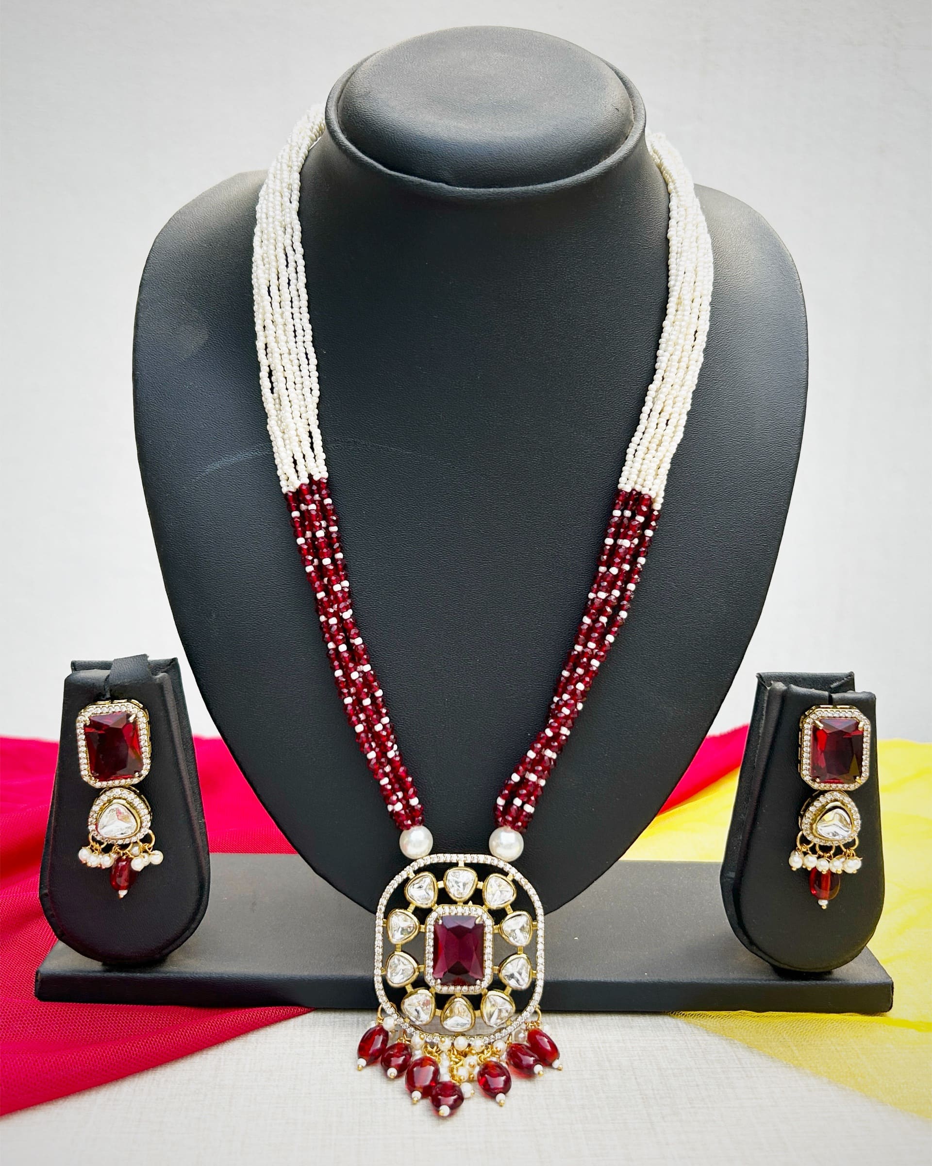 pearl necklace earring set