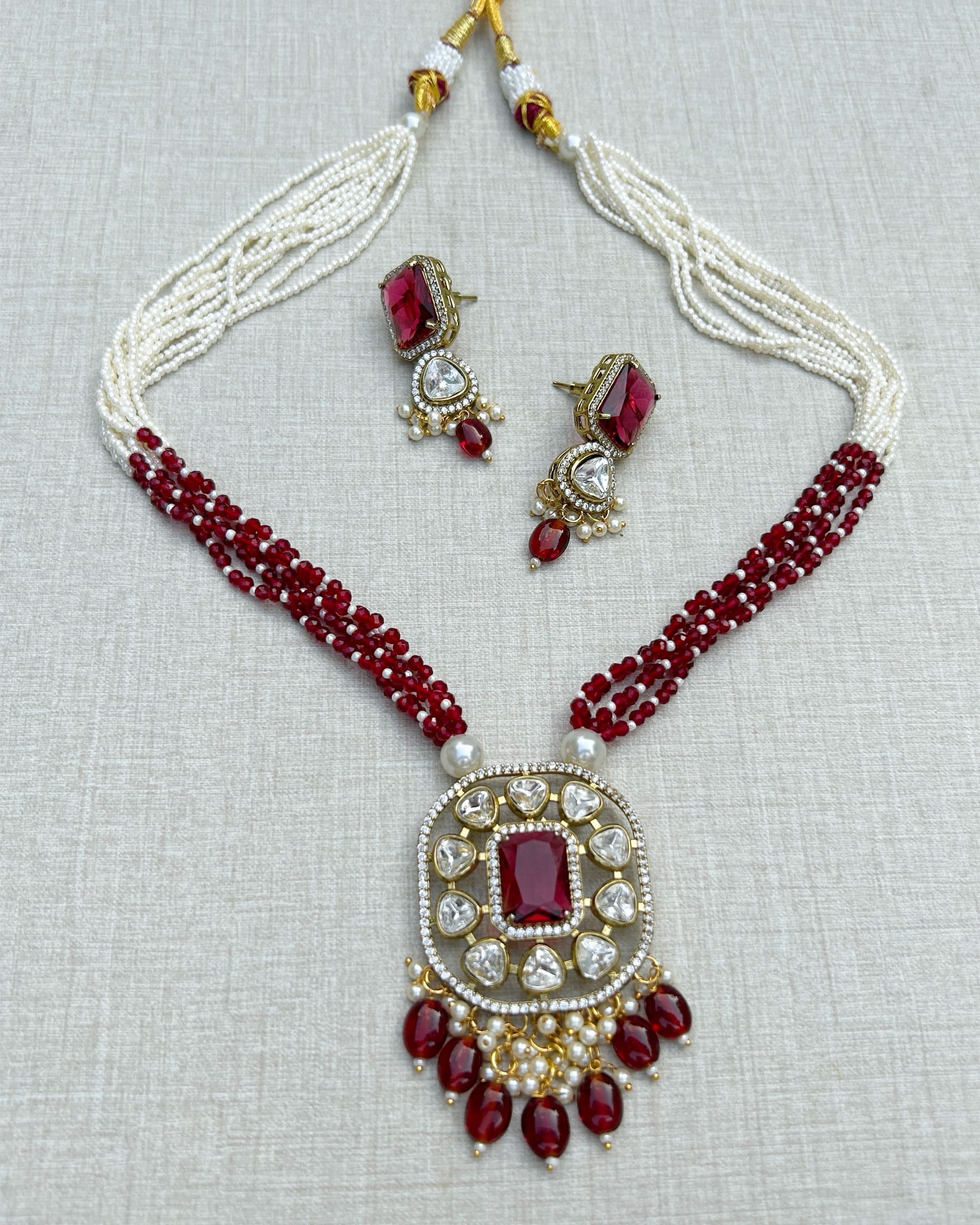 pearl necklace earring set