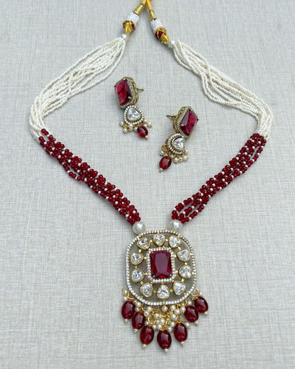 pearl necklace earring set