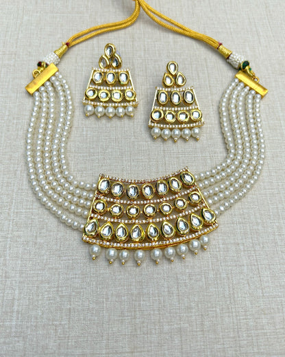 pearl choker necklace gold